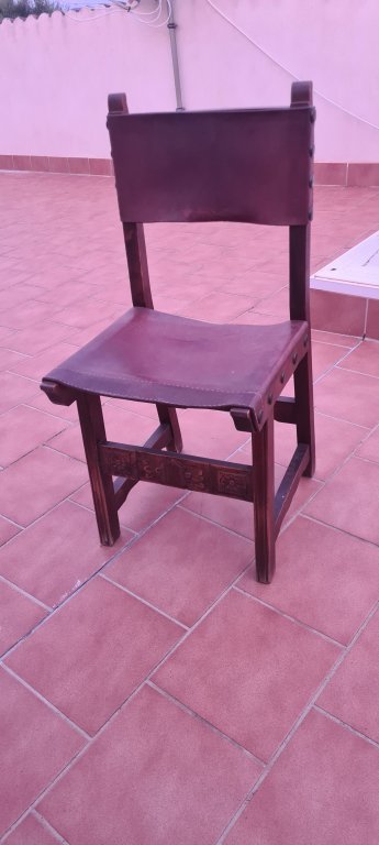 2 chairs, old with leather