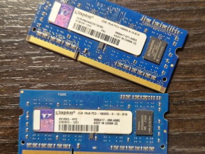 2x 2GB PC3-10600S Notebook RAM KINGSTON