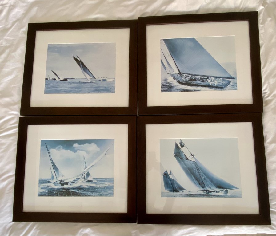 4 framed art prints, Eichholtz Rosenfeld Collection, pictures, prints