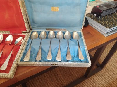6 cucharas de plata de ley Vintage
