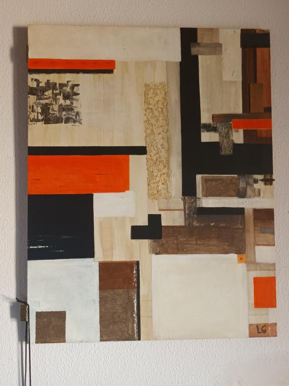 ACRYLIC PAINTING - Brown - Orange