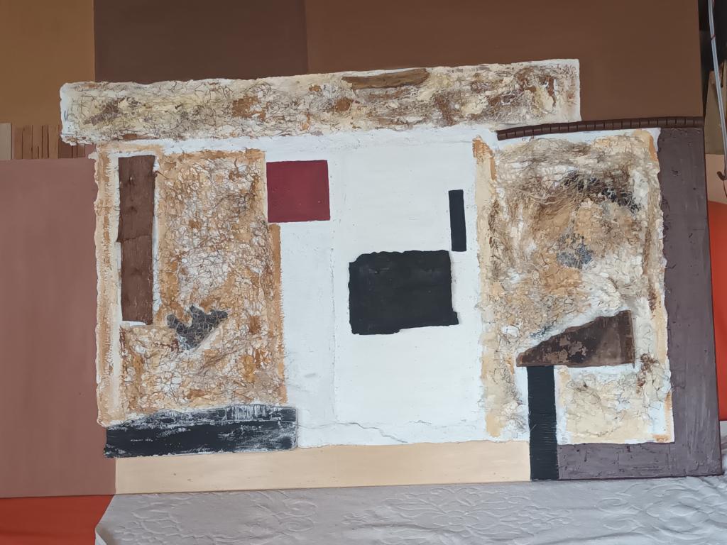 Imagen acrílica con materiales naturales