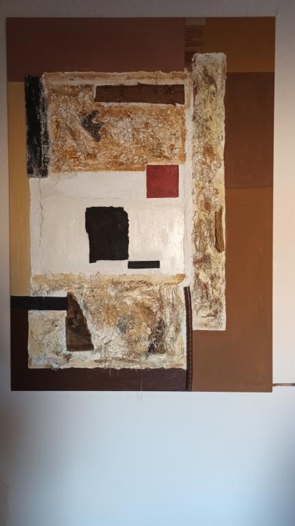 Imagen acrílica con materiales naturales