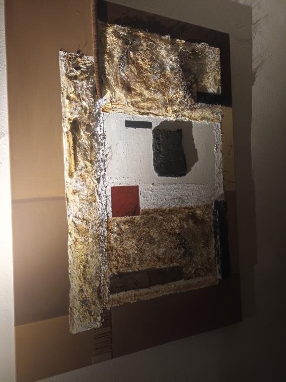 Imagen acrílica con materiales naturales