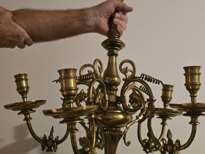 antique solid brass lamp