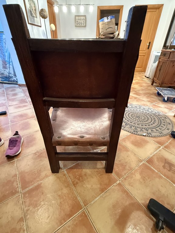 Antique Spanish Leather Armchair