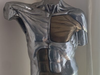 Busto de bronce y plata del artista italiano Cilenti