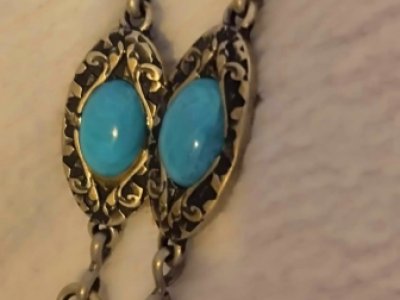 Cinturón de mujer con piedras color turquesa