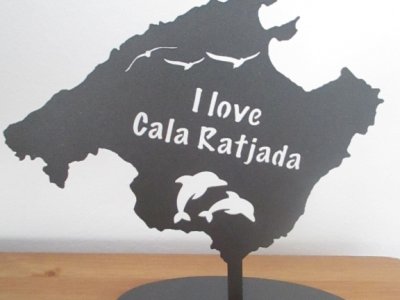 Dekoration Mallorca aus Metall I love Cala Ratjada