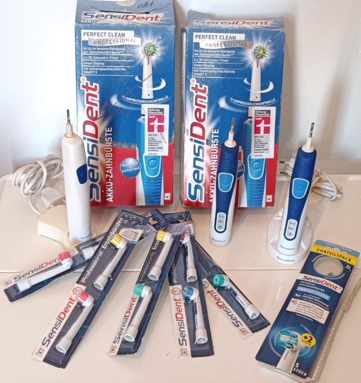Electric toothbrush Sensident 3 pieces incl. 15 spare brushes