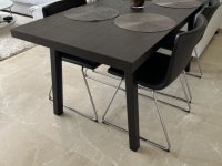 Dining table / living room table approx. 170x80 cm, brown wood-look, like new