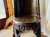 EXCLUSIVO:   Juego de asientos de madera tropical maciza - 4 sillas y 1 mesa