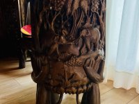 EXCLUSIVO:   Juego de asientos de madera tropical maciza - 4 sillas y 1 mesa