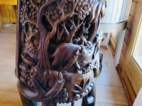 EXCLUSIVO:   Juego de asientos de madera tropical maciza - 4 sillas y 1 mesa