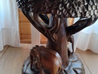 EXCLUSIVO:   Juego de asientos de madera tropical maciza - 4 sillas y 1 mesa