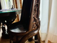 EXCLUSIVO:   Juego de asientos de madera tropical maciza - 4 sillas y 1 mesa