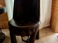 EXCLUSIVO:   Juego de asientos de madera tropical maciza - 4 sillas y 1 mesa