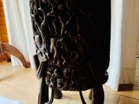 EXCLUSIVO:   Juego de asientos de madera tropical maciza - 4 sillas y 1 mesa