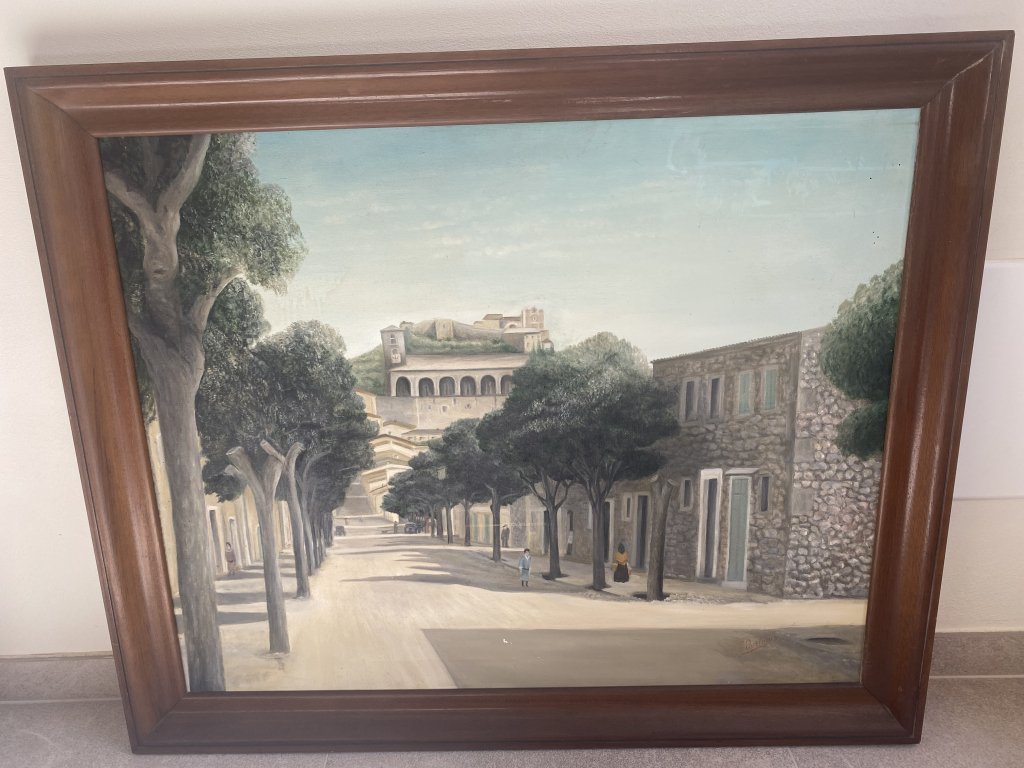 Historical Paintings Artà Vintage Wooden Frame Spanish Art