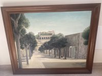 Historical Paintings Artà Vintage Wooden Frame Spanish Art