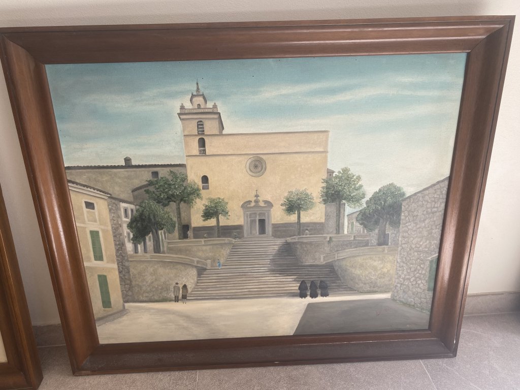Historical Paintings Artà Vintage Wooden Frame Spanish Art