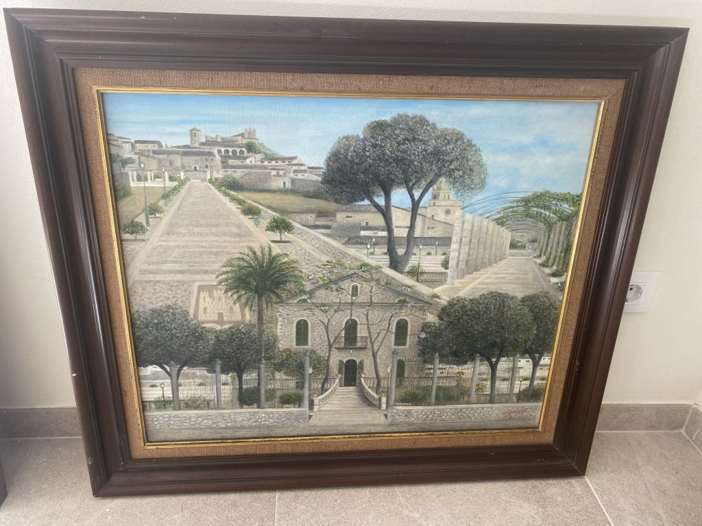 Historical Paintings Artà Vintage Wooden Frame Spanish Art