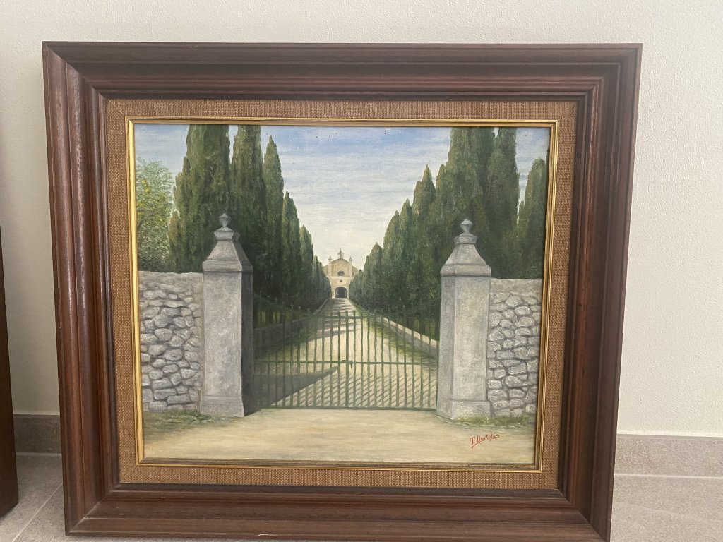 Historical Paintings Artà Vintage Wooden Frame Spanish Art