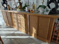 Complete dining room, brown rattan look