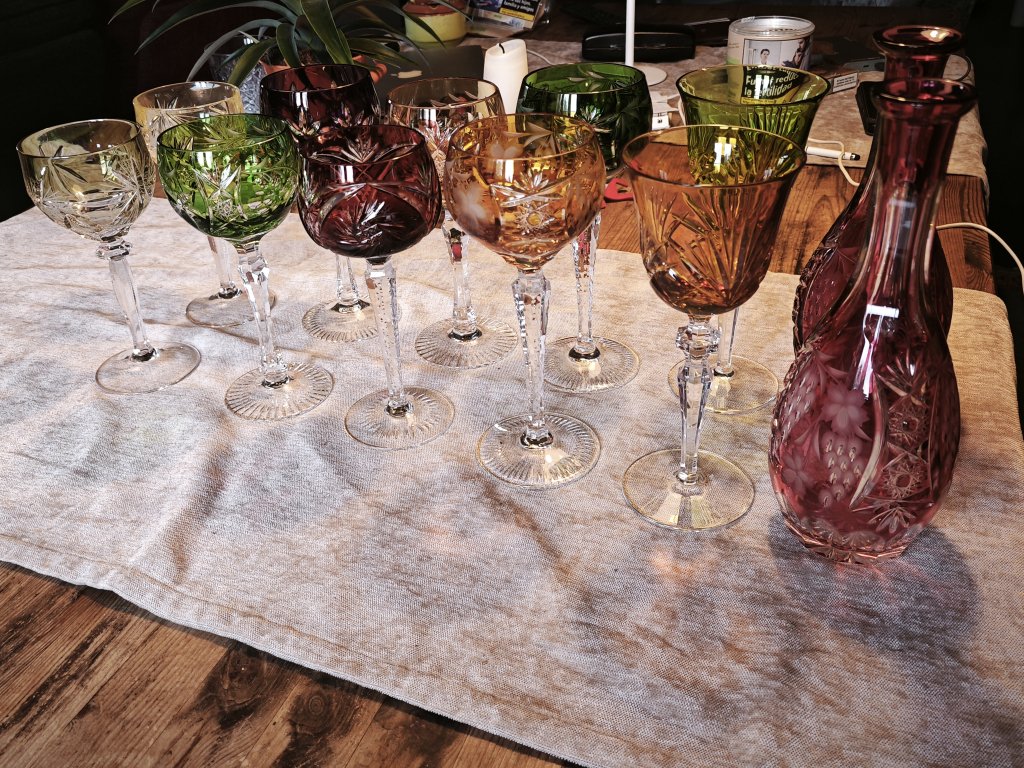 Lot of lead crystal: Römer, goblets, carafes