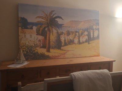 Mediterranean landscape canvas, very bright for interior decoration.