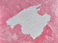 Cuadro Mallorca acrílico con arena sobre lienzo 40x40 Pink Rosa