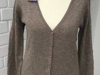 ¡NUEVO! Cárdigan "ASSUILI", Talla M, beige/gris, cachemira y seda
