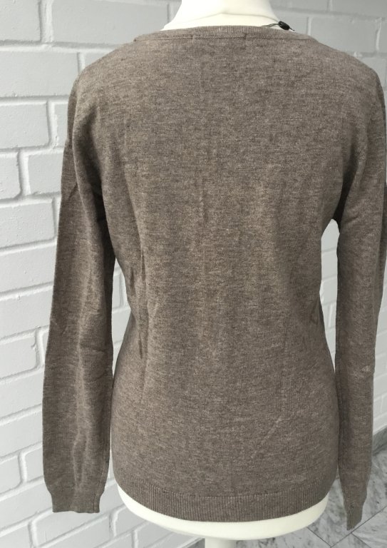 ¡NUEVO! Cárdigan "ASSUILI", Talla M, beige/gris, cachemira y seda