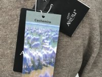 ¡NUEVO! Cárdigan "ASSUILI", Talla M, beige/gris, cachemira y seda