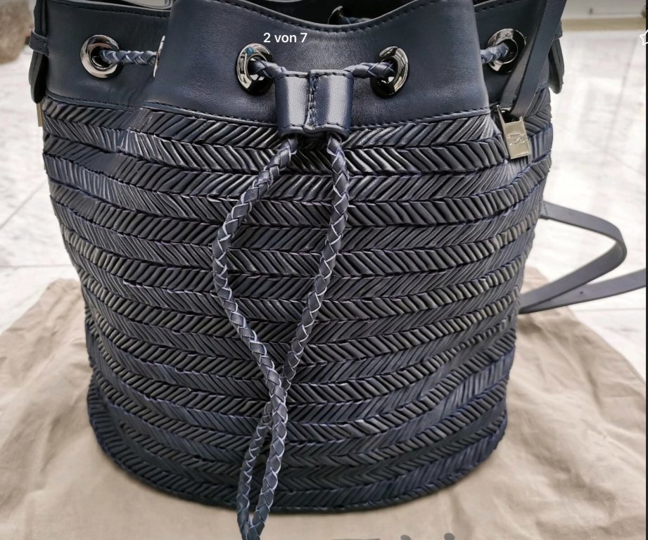 ¡NUEVO! Bolso/bolsita de cuero elegante de UTERQÜE, azul oscuro ¡NUEVO!