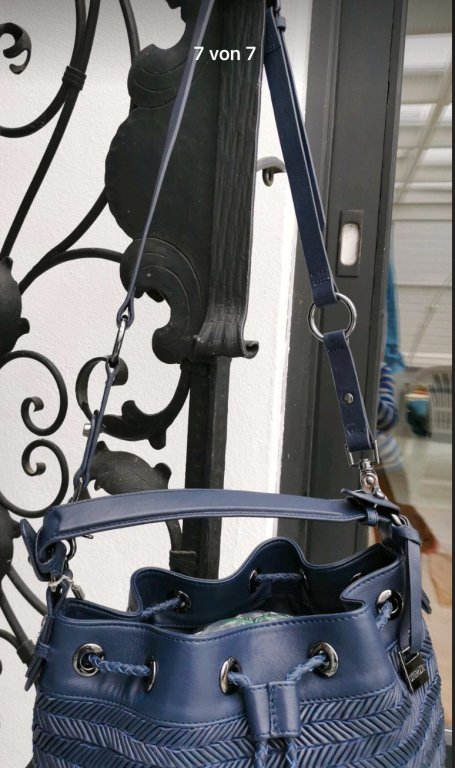 ¡NUEVO! Bolso/bolsita de cuero elegante de UTERQÜE, azul oscuro ¡NUEVO!