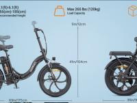 New Hillmiles E-Bike Folding Bike 20 Inch Fat Bike with 36V 13AH Battery 250W 7 Speed NEW