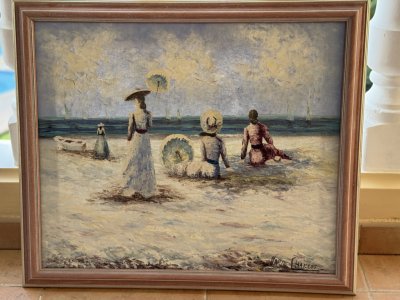 Oil painting in frame approx. 58 x 68 cm