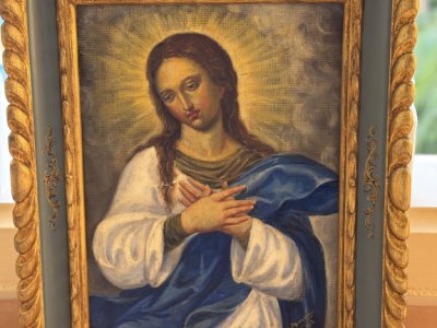 Öl Gemälde "Jungfrau Maria" ca. 53 x 44 cm