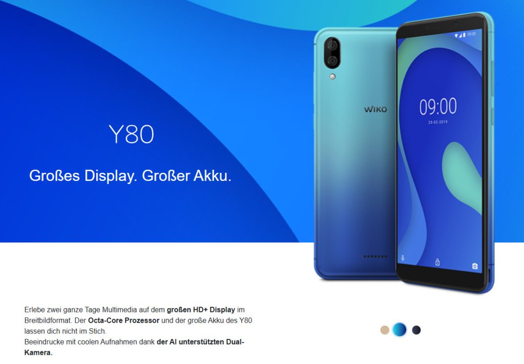 Teléfono móvil WIKO Y80 con 4G Dualsim