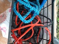 Jumper cables and tow rope