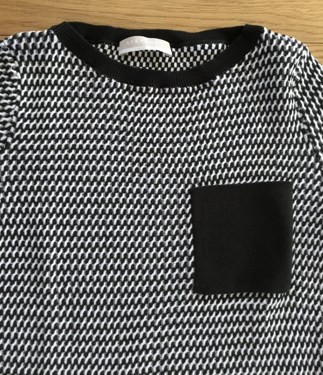 STEFANEL Suéter elegante, Talla S, Negro Blanco ¡NUEVO!