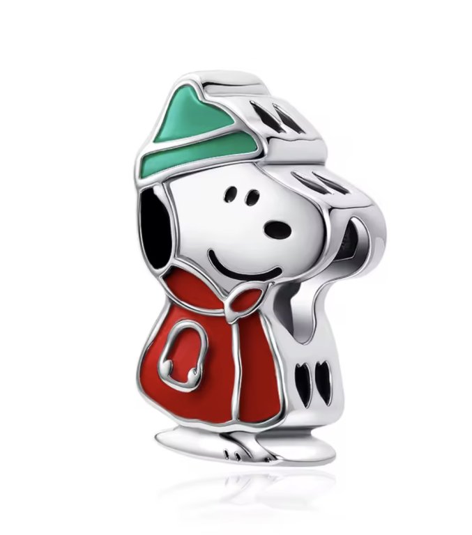 Bonitos Peanuts Charms / Beads de plata 925 para un collar o pulsera Pandora / Snoopy / Woodstock