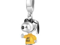 Bonitos Peanuts Charms / Beads de plata 925 para un collar o pulsera Pandora / Snoopy / Woodstock