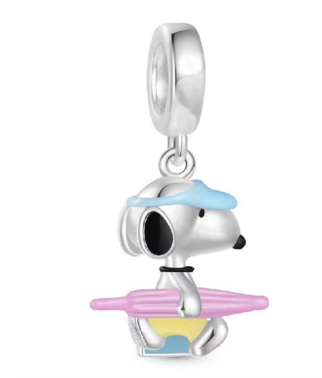 Bonitos Peanuts Charms / Beads de plata 925 para un collar o pulsera Pandora / Snoopy / Woodstock