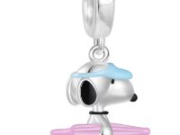 Bonitos Peanuts Charms / Beads de plata 925 para un collar o pulsera Pandora / Snoopy / Woodstock
