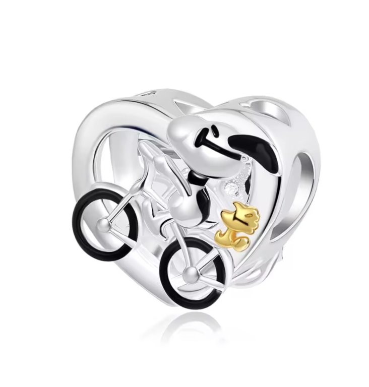 Bonitos Peanuts Charms / Beads de plata 925 para un collar o pulsera Pandora / Snoopy / Woodstock