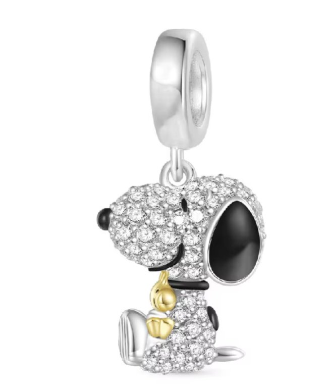 Bonitos Peanuts Charms / Beads de plata 925 para un collar o pulsera Pandora / Snoopy / Woodstock