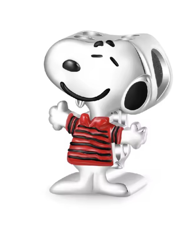 Bonitos Peanuts Charms / Beads de plata 925 para un collar o pulsera Pandora / Snoopy / Woodstock