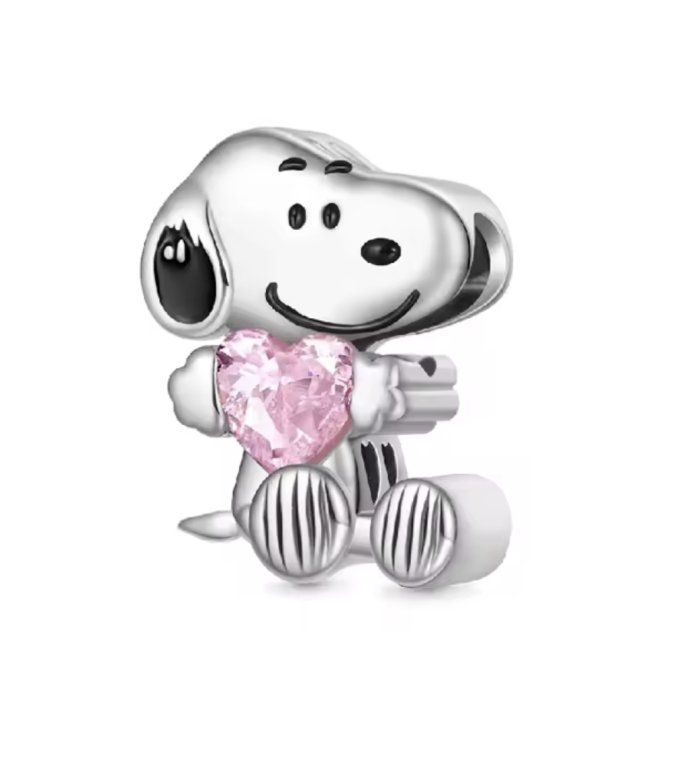 Bonitos Peanuts Charms / Beads de plata 925 para un collar o pulsera Pandora / Snoopy / Woodstock
